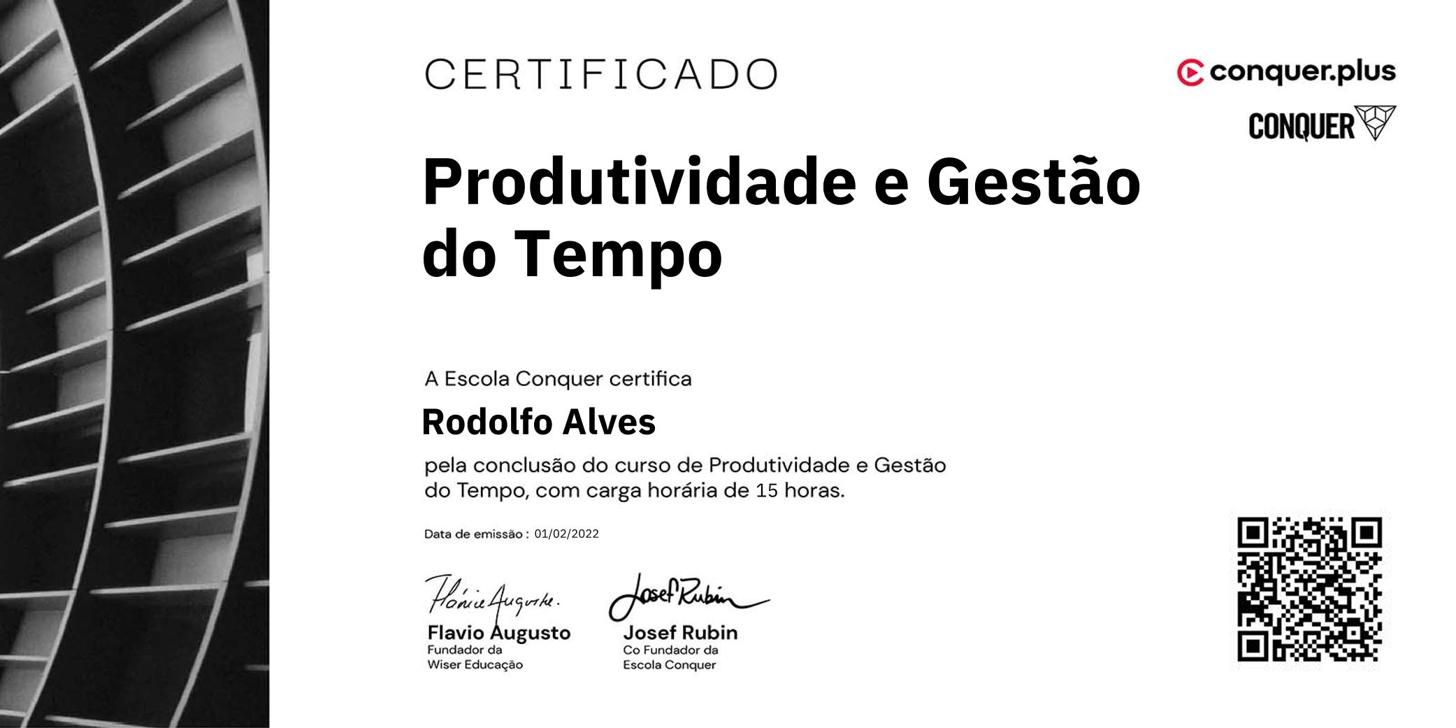 Certificado de Produtividade e Gestão do Tempo